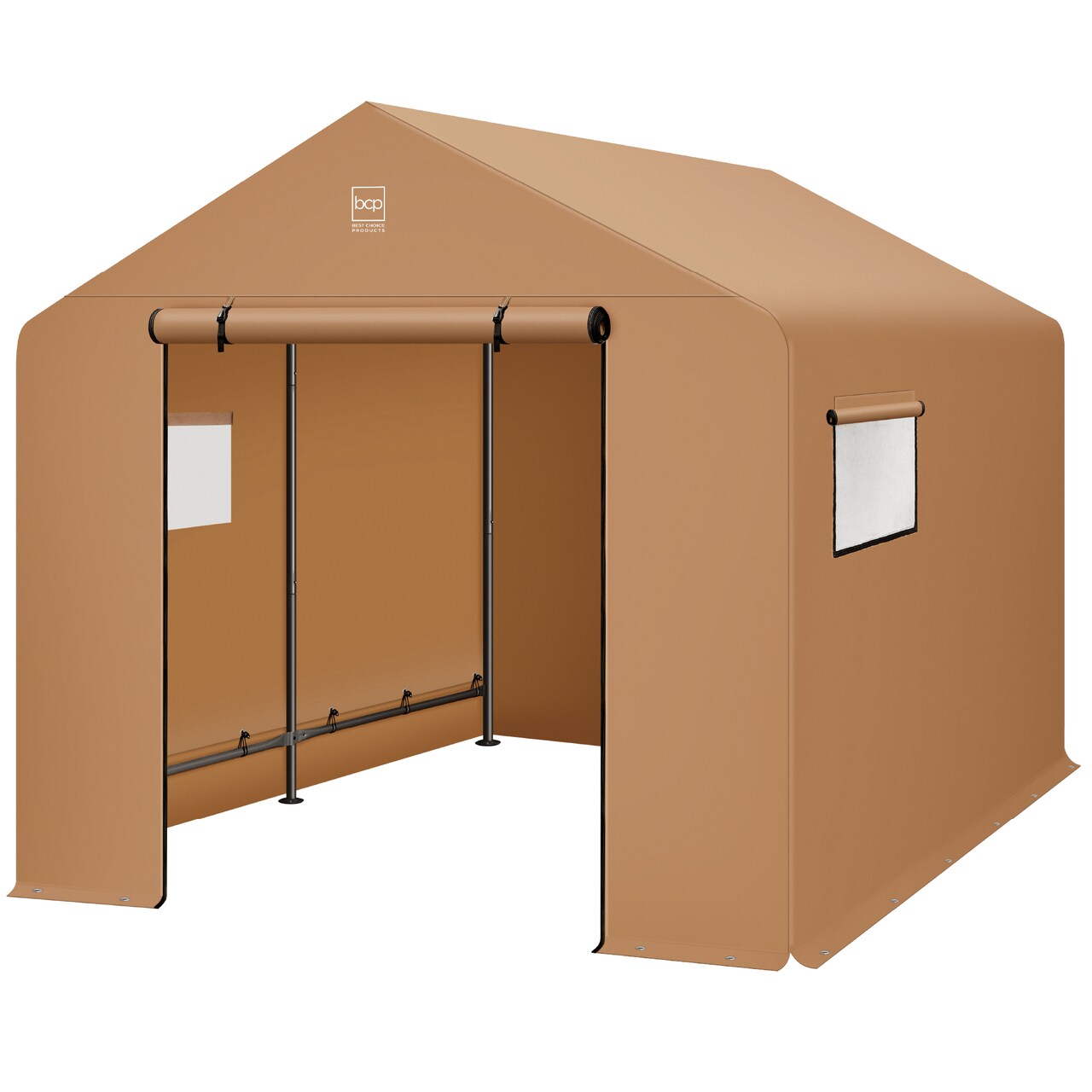 Best Choice Products 10x8ft Outdoor Fabric Storage Shed, Steel Frame, Dual Zipper Doors, Window